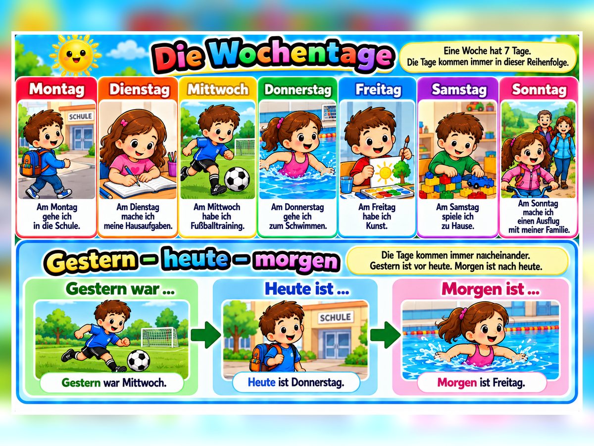 Wochentage – Vorschau